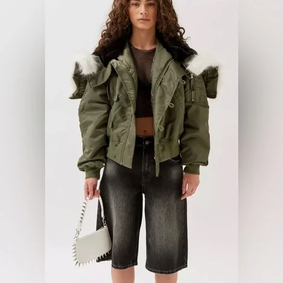 Puffer Jacket Urban Outfitters Green Coat Urban Outfitters Jackets